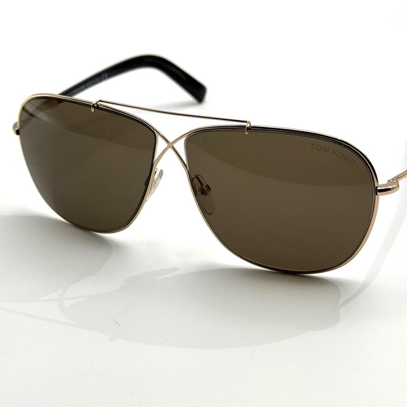 Tom Ford Sunglasses April TF393 28J Gold Aviator Oversized Roviex Lens 61-10-145 main image 4